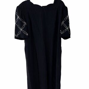 Carolina Herrera Embellished Black Gown - Size 18